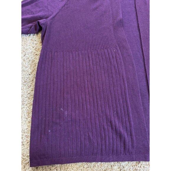 CATHERINES Cardigan Sweater Purple Open Front Ribbed 3X Casual Basic READ - Picture 5 of 8